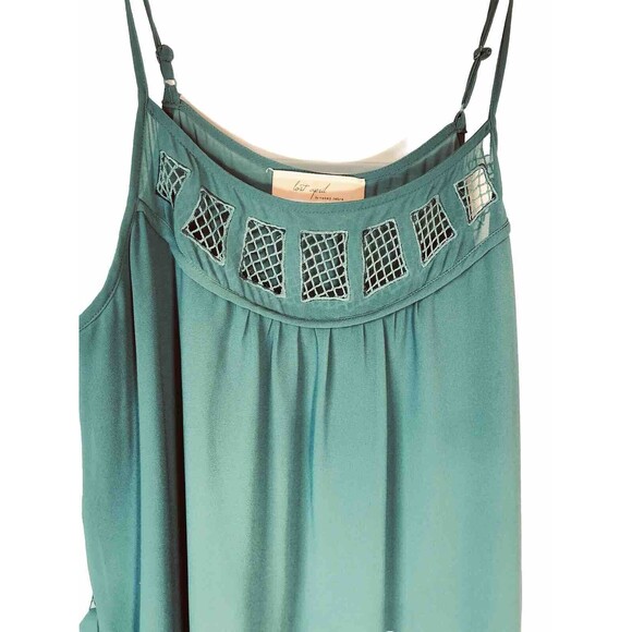 Slip Dress Green Sundress Size Medium Tie Back Cami Sleeveless - Picture 2 of 6